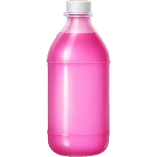 plastic bottle with crystaline pink liquid emoji