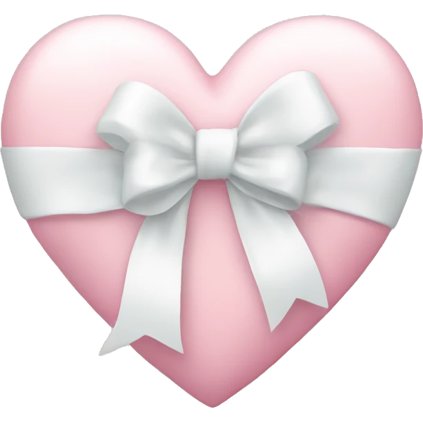 Pastel pink heart with white bow emoji