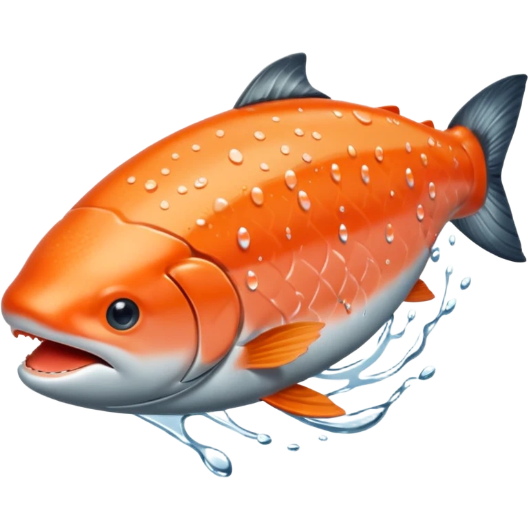 a salmon flopping out of water emoji