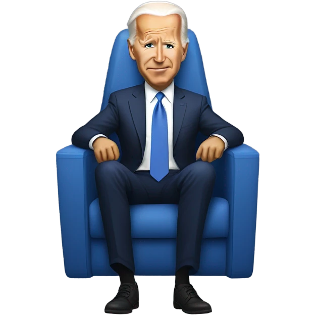 Joe Biden in an electrified seat with a metal strap around his forehead emoji