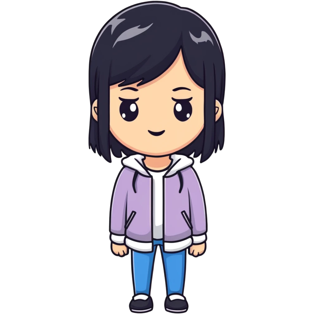 pretty girl with straight black hair emoji