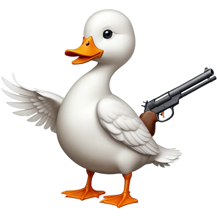 Duck with a gun emoji