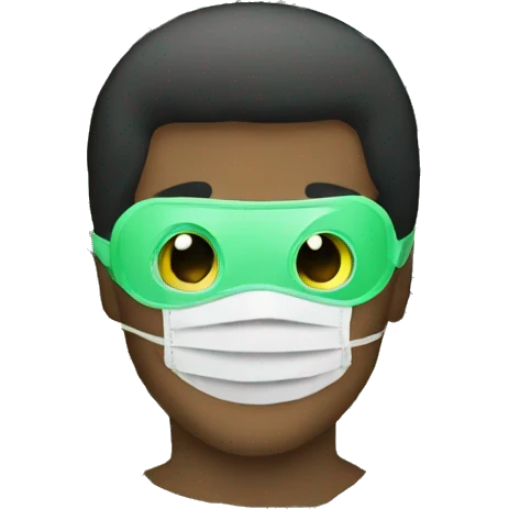 man wearing eye mask made of money emoji