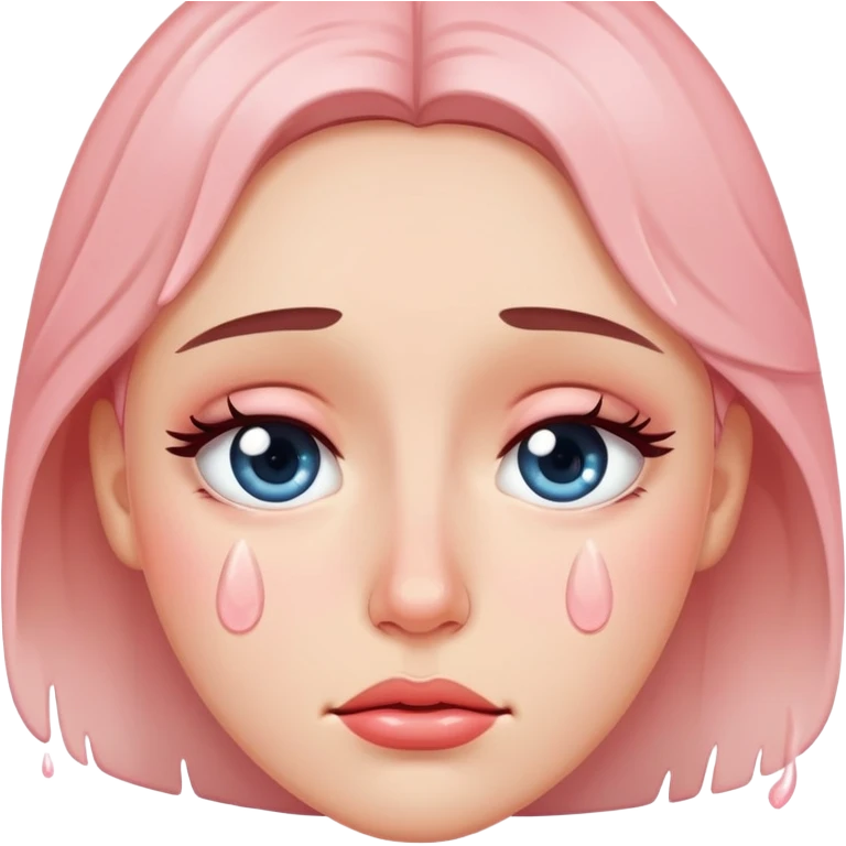 face with blush and crying emoji