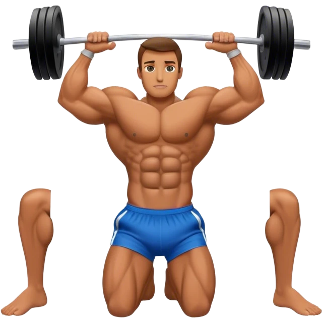 bodybuilder laying down abs exercise emoji