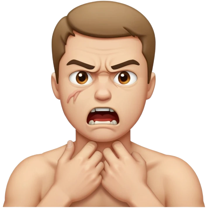 angry man choking his self emoji