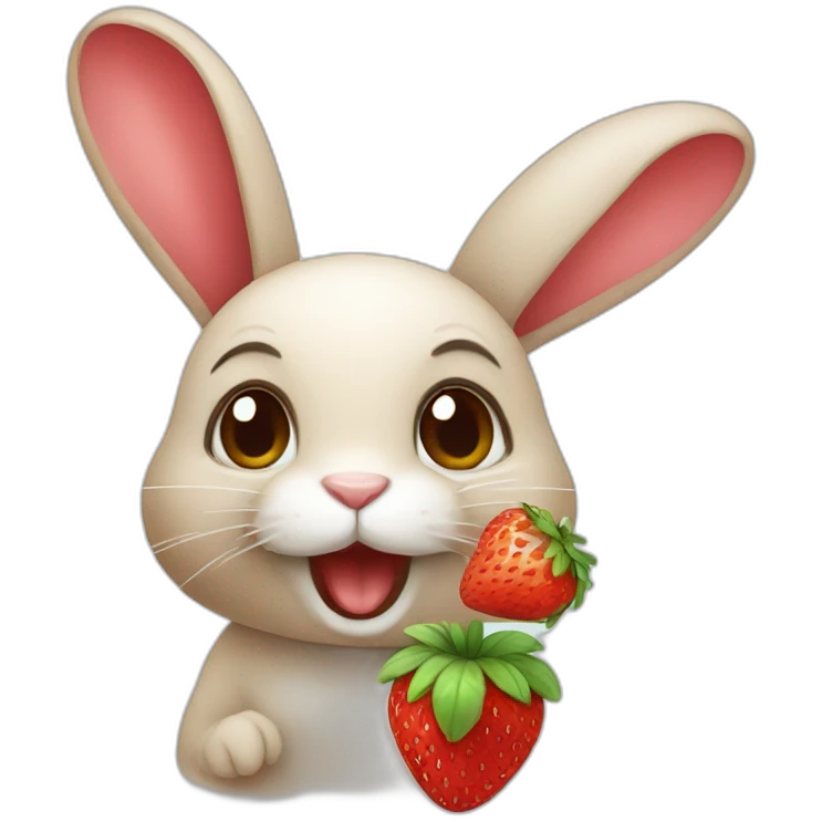Rabbit with strawberry emoji