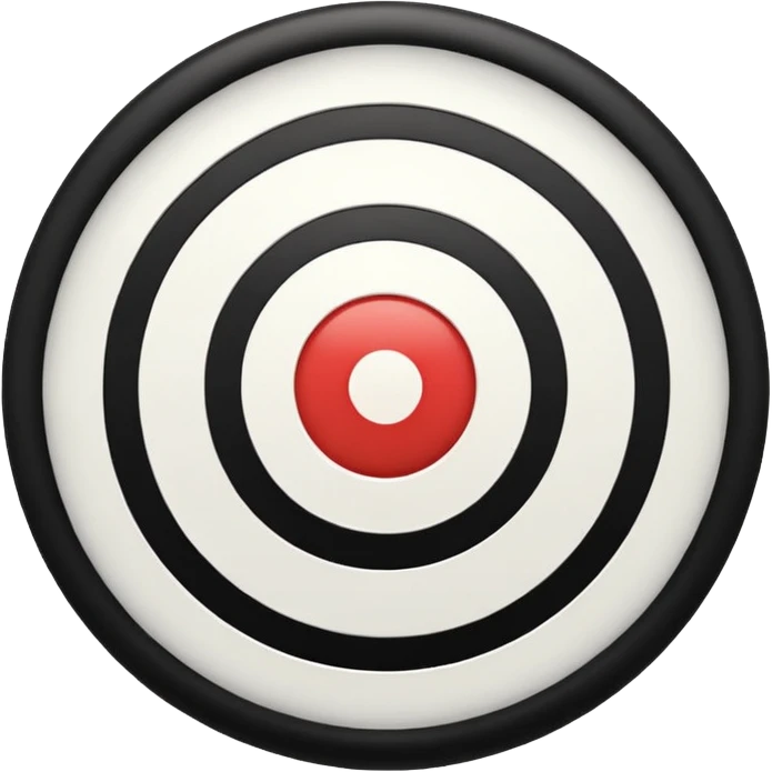 A black circle surrounded by a white circle surrounded by a white circle like a target emoji