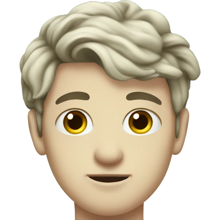 Young men with white skin in formal portrait in nature emoji