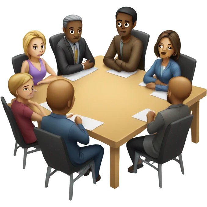sitting around an empty table emoji