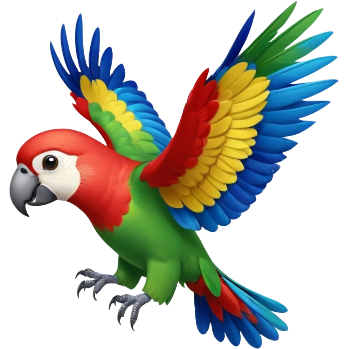Flying parrot with a front view emoji