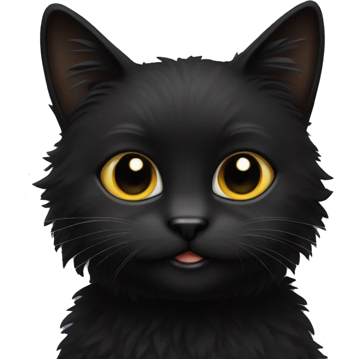 black fuzzy cat emoji