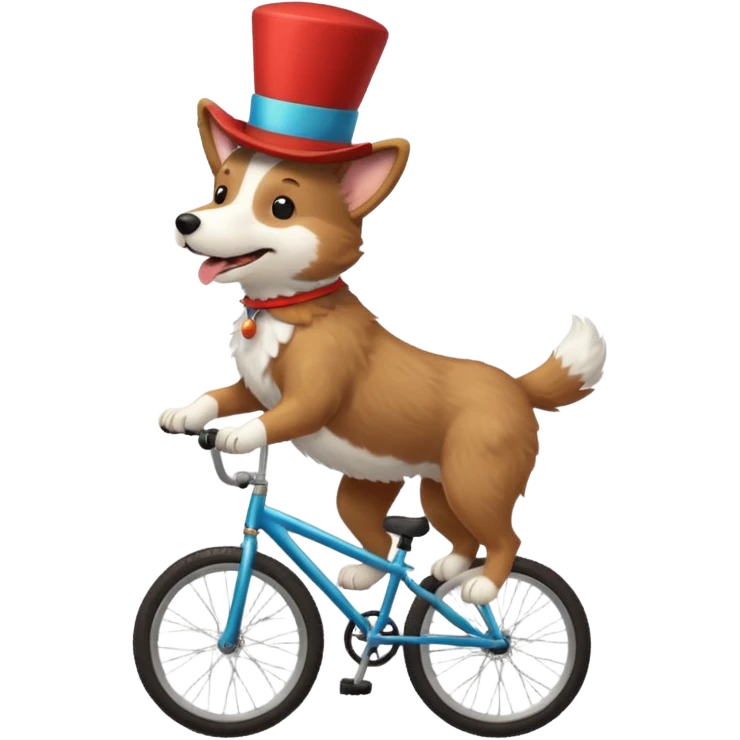 dog riding a unicycle emoji