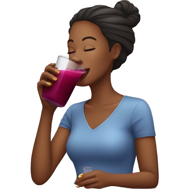  woman drinking beet juice emoji