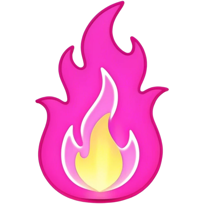 outline pink neon flame emoji