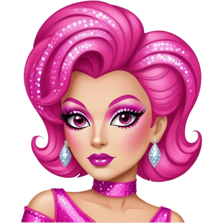 hot pink drag queen glitter sparkles babe girl makeup diva brat emoji