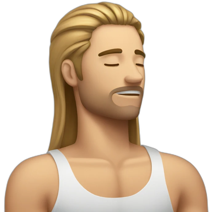 relax shoulder pain behind long-hair emoji