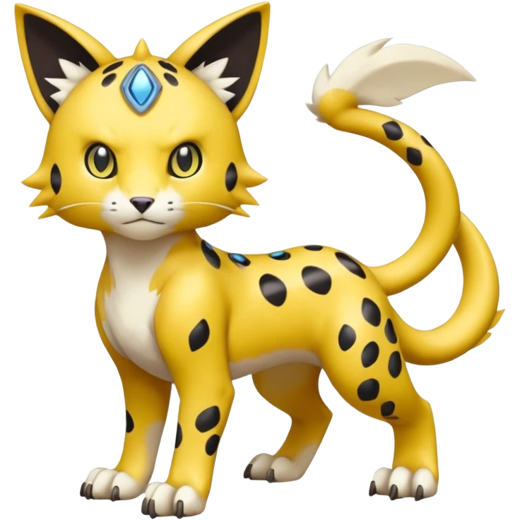 Baihumon-Gatomon-Liepard-Pokémon-Fakémon-Digimon-hybrid-fusion, full body emoji