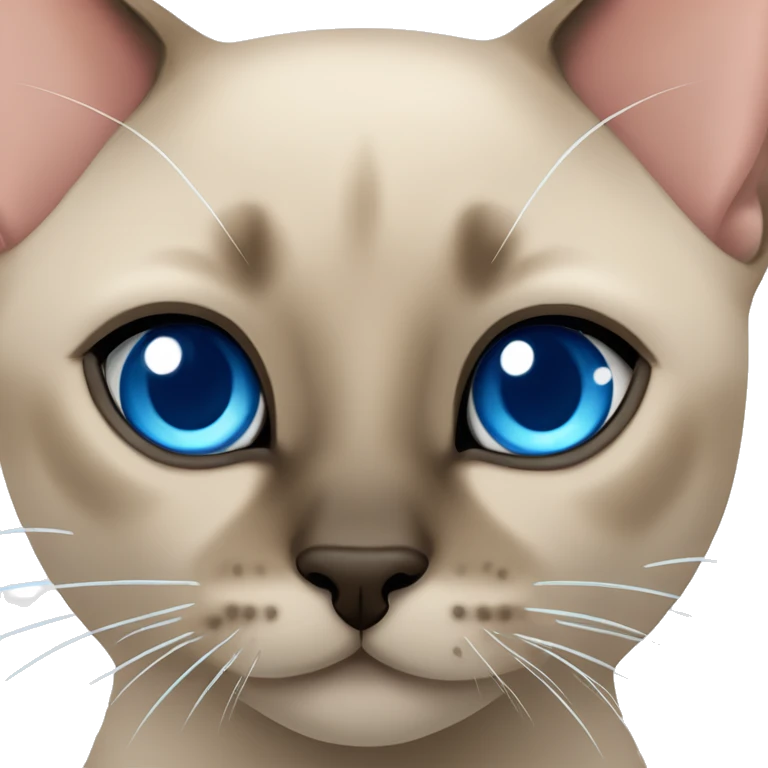 tonkinese kittens head with bright blue eyes  emoji