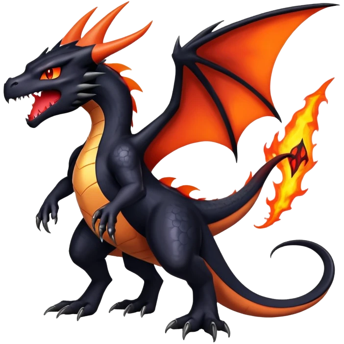 Shiny Epic Evil Badass Dark Charizard-Noibat-Salandit-Litten-Hybrid emoji