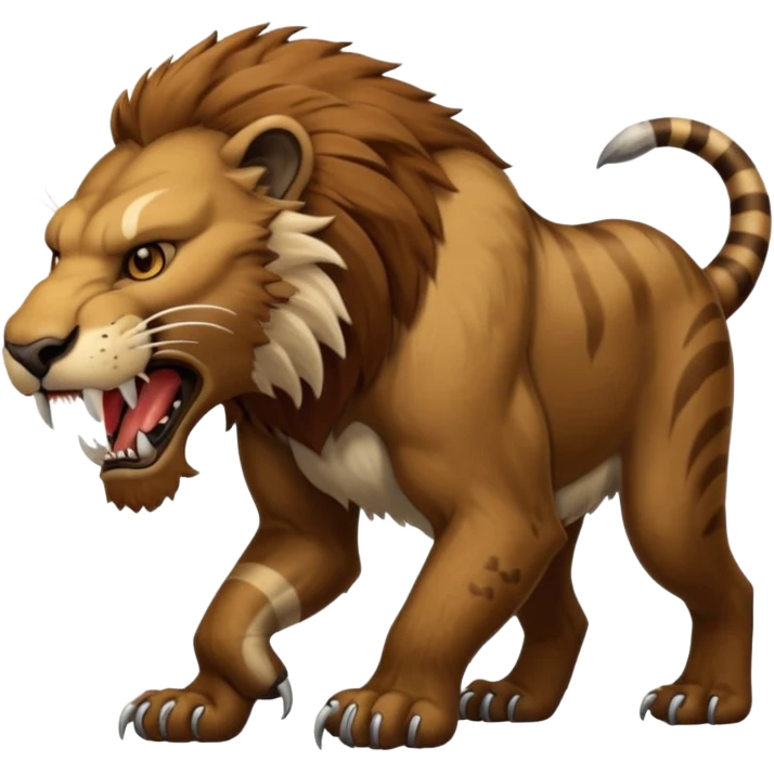 saber-toothed Smilodon, with long teeth emoji