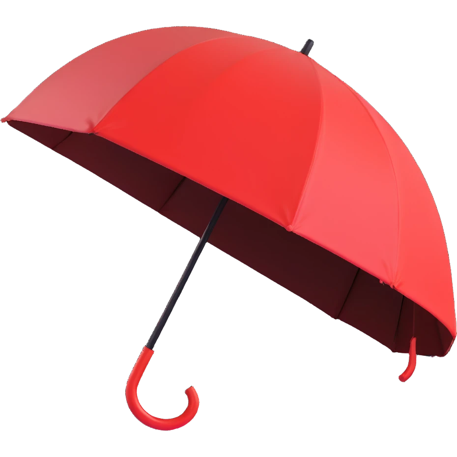 red umbrella with curved handle emoji