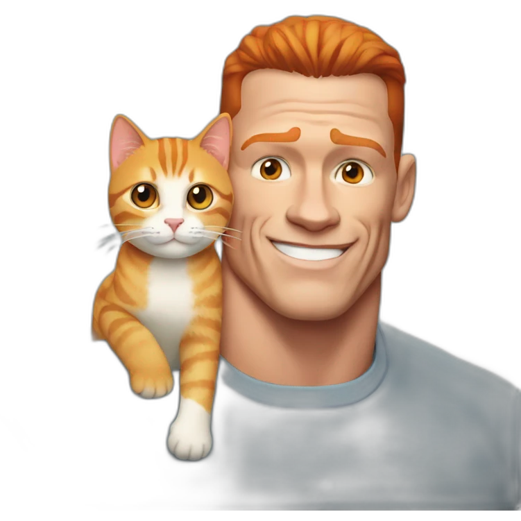 John cena with a ginger cat emoji