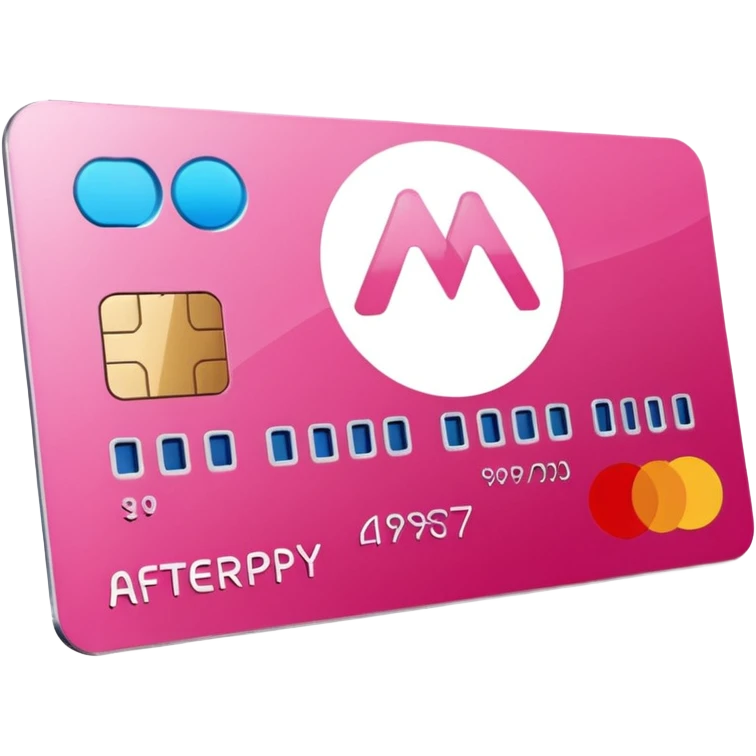 pink afterpay word on a credit card emoji