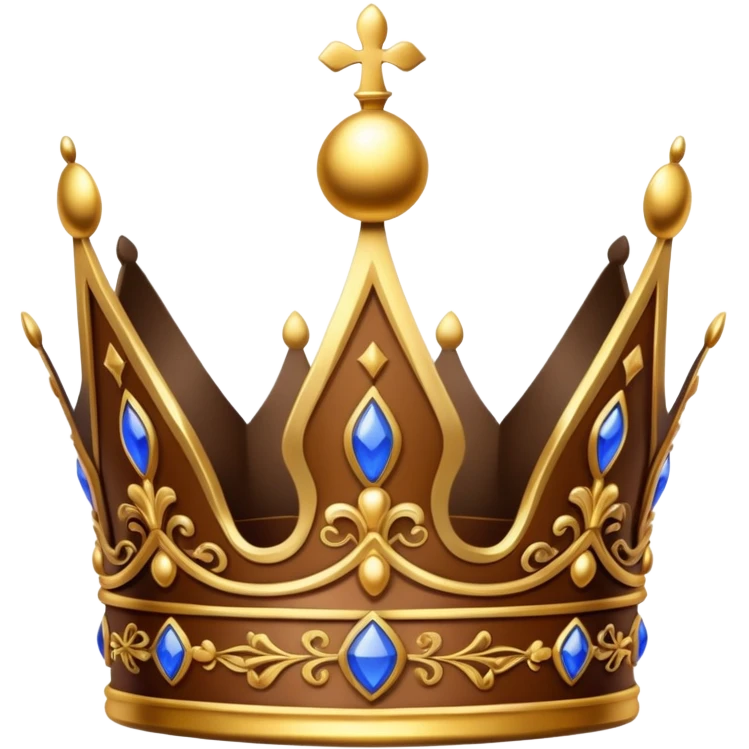 Elegant brown royal crown with gold details emoji