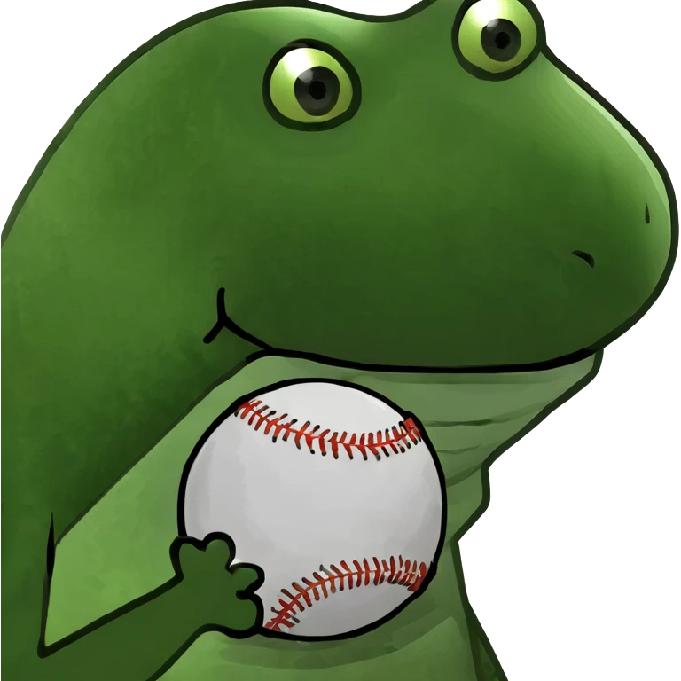 lizard holding a baseball  emoji