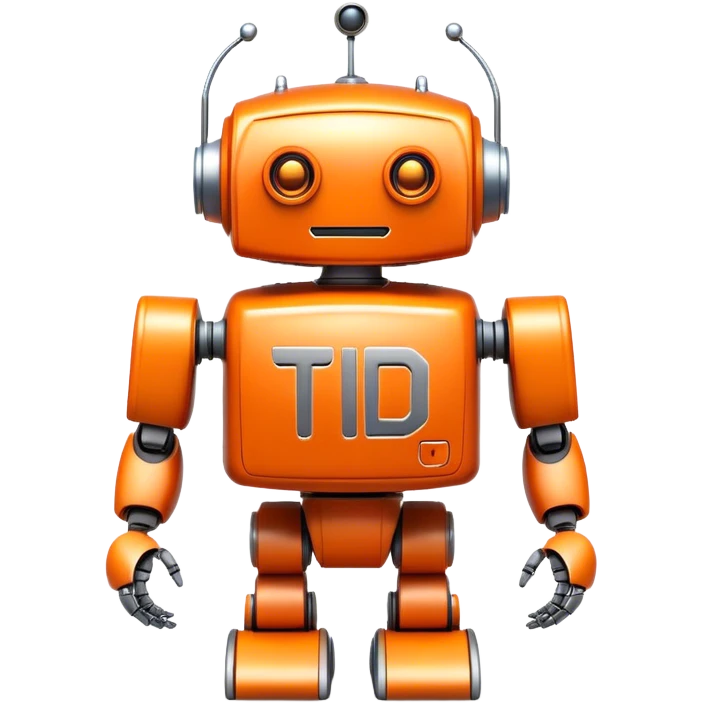orange robot with letters THD on it emoji