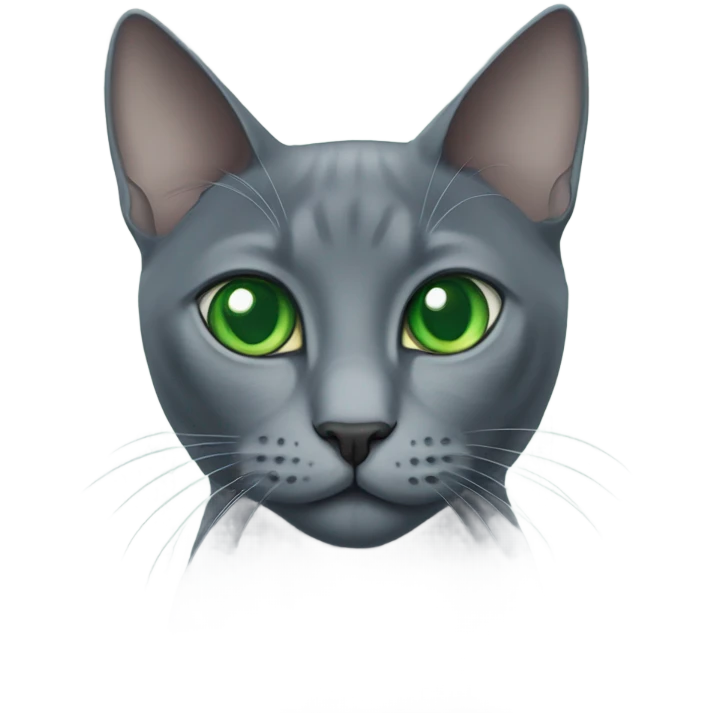 Russian blue cat green eyes emoji