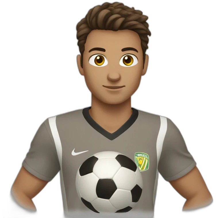 Soccer player brown hair brown eyes emoji