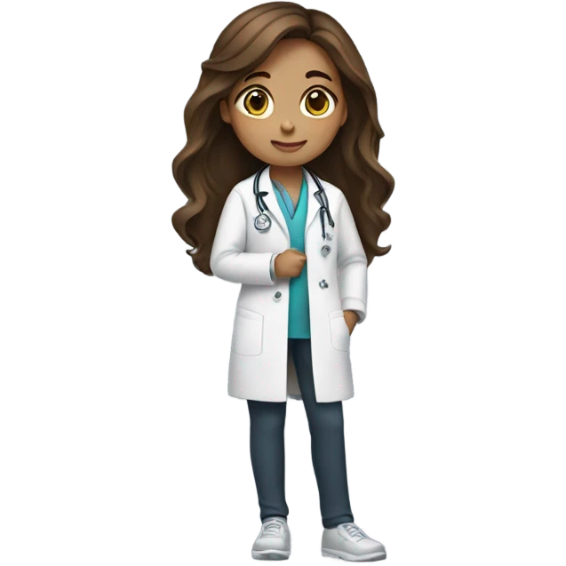 Girl with brown hair doctor  emoji