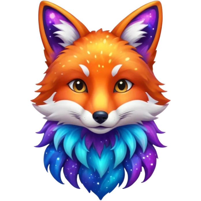 a galaxy print fox emoji