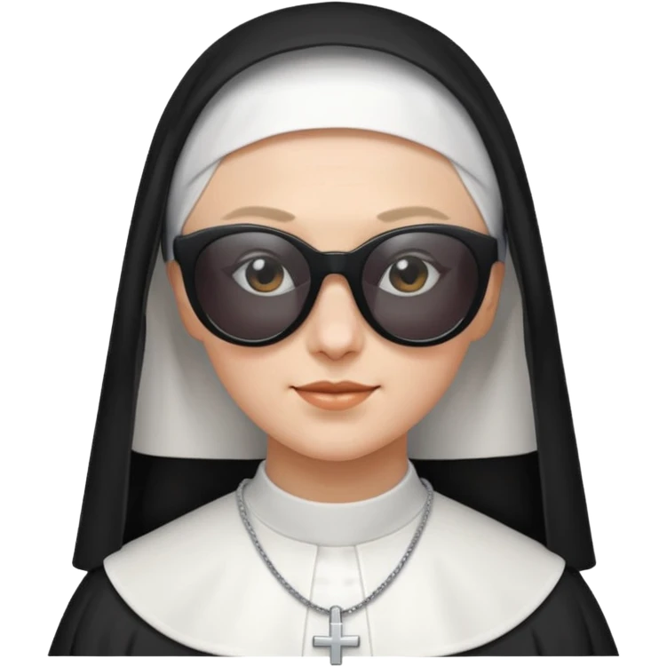 nun with sunglasses emoji