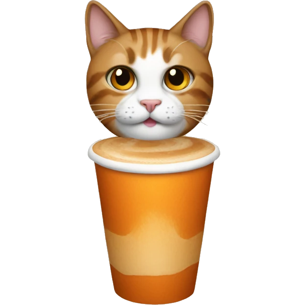 Cat with pumpkin spice latte emoji