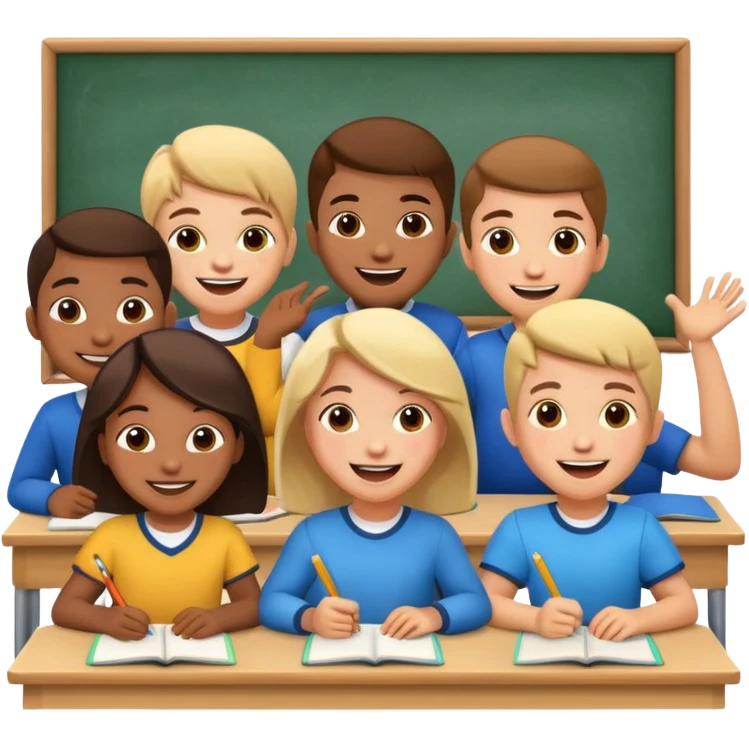 Okulda olan çocuklar emoji