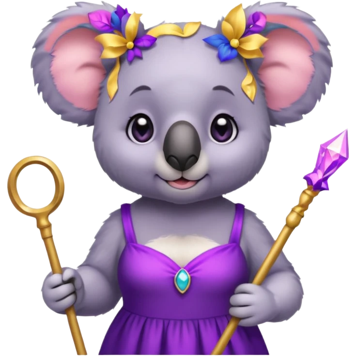 koala purple drees eyelashe magic wand emoji