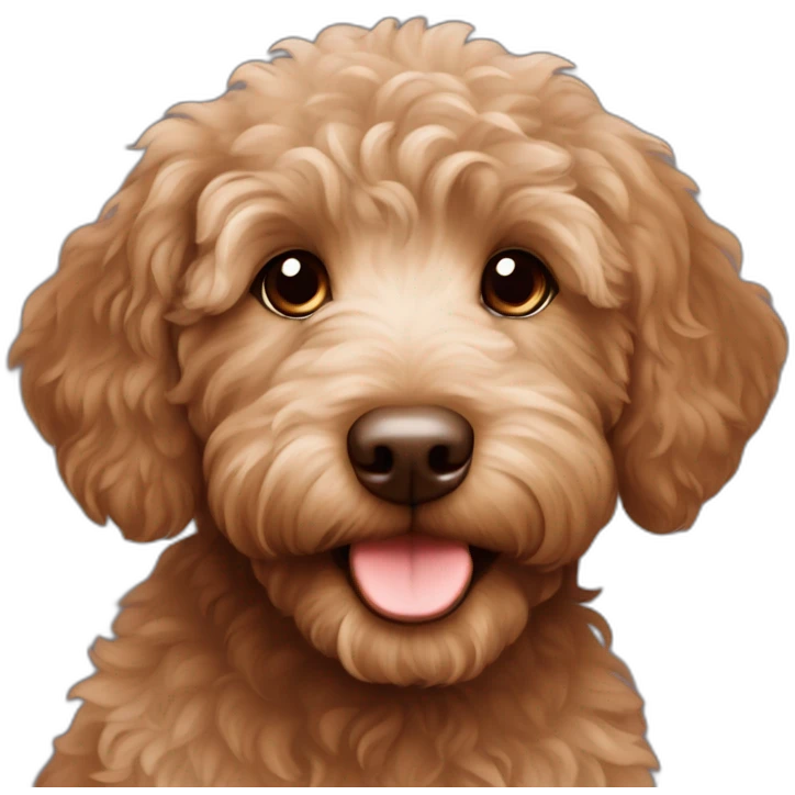 Brown Austalian labradoodle puppy emoji