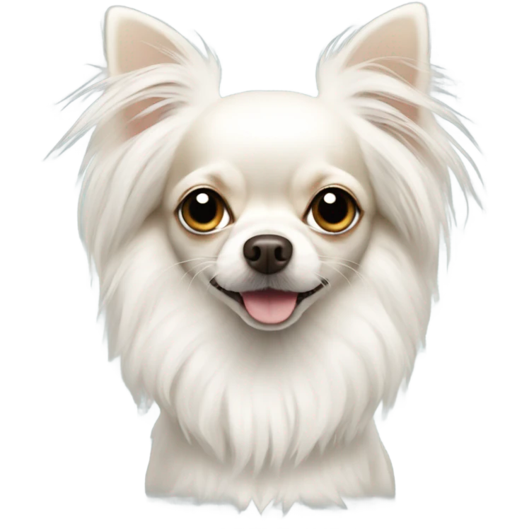 White long  haired Chihuahua  emoji