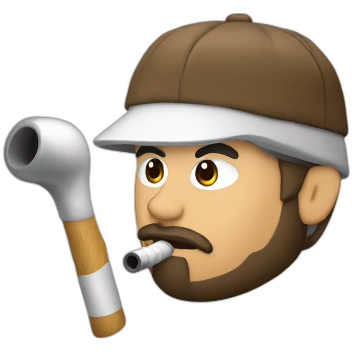 hombre blanco pelón gordo fumando pipa emoji