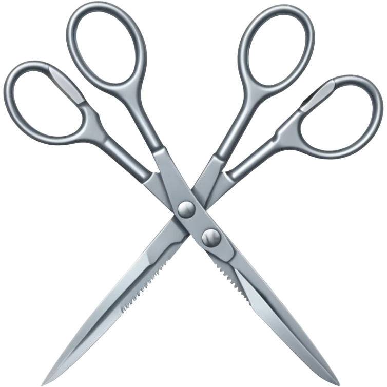 two scissors interlocked in the middle part of blades  emoji