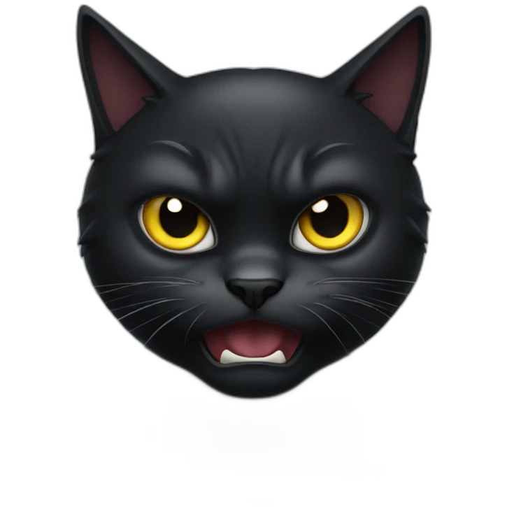 angry black cat emoji