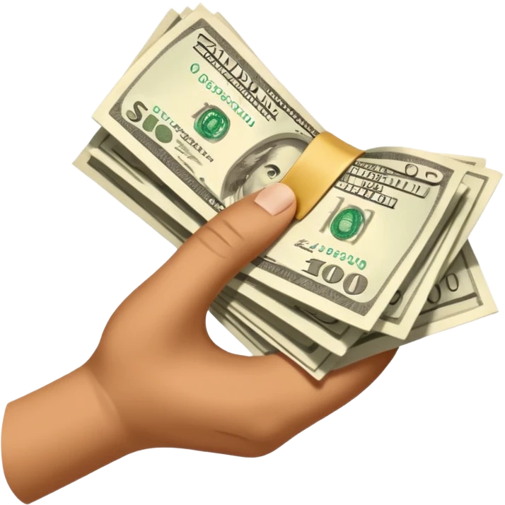 Hand holding money emoji