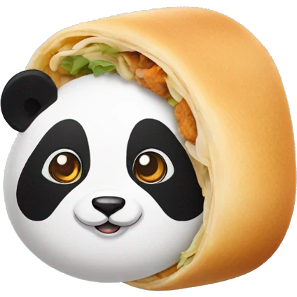 Egg roll on head of  panda emoji