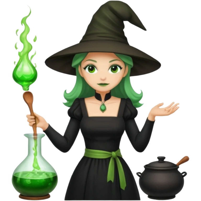 green witch cooking potion emoji
