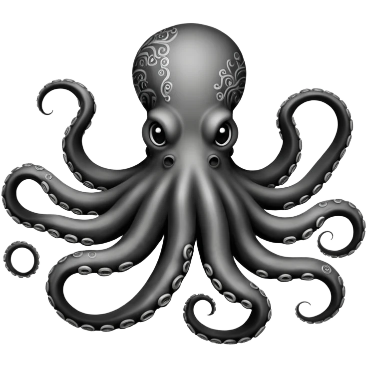 Black and white octopus tattoo  emoji