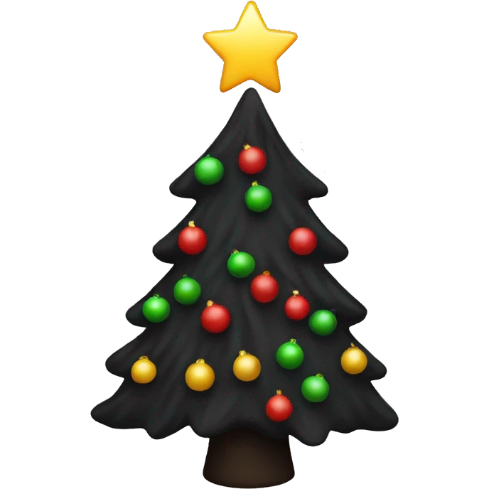 Black Christmas tree emoji