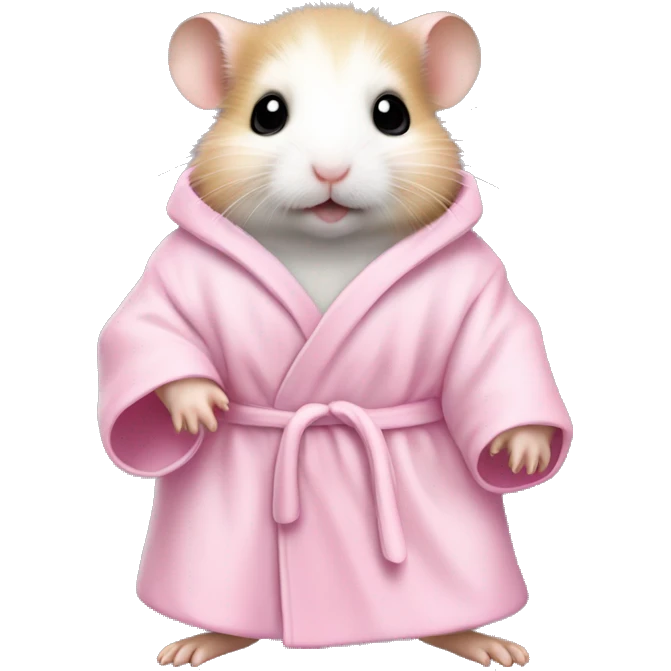 baby hamster in light pink robe full body emoji